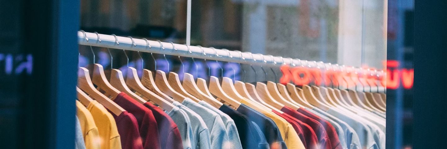 Clothing racks inside a local boutique