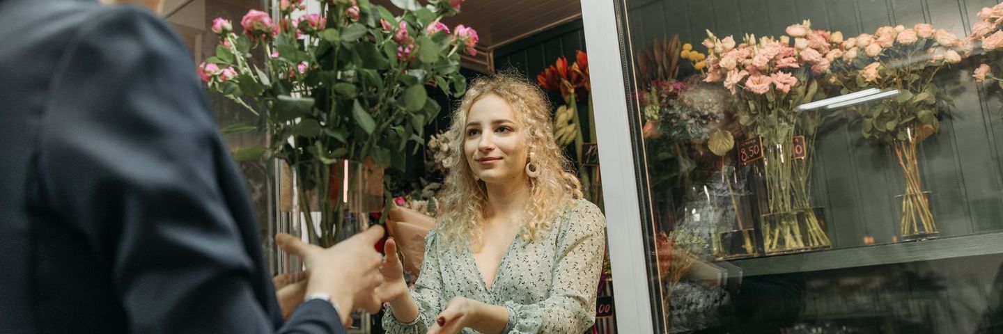 Flowers and goods at a local shop